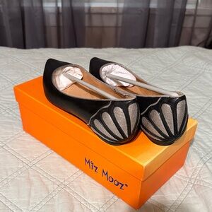 Miz Mooz Black and Silver Flats